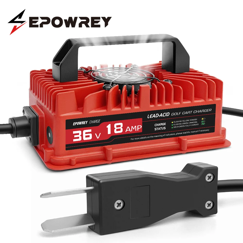 

EPOWREY 36V 18 AMP Golf Cart Battery Charger Club Car 800W Waterproof Portable Car Lead-acid Battery Charger For EZGO & Yamaha