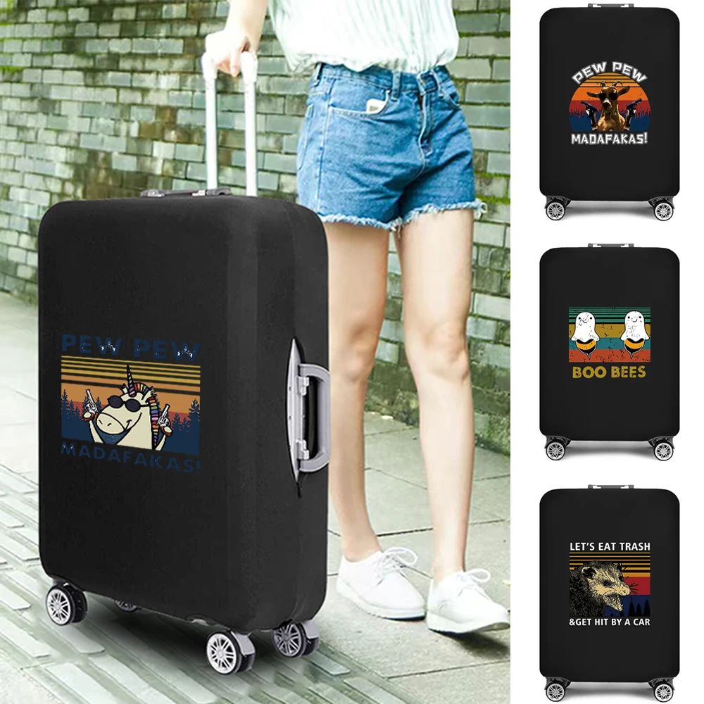 

Travel Suitcase Protective Covers Elastic Luggage Cover Protector Dust Cover for 18"-32" Baggage Pew Print Travel Bag Case