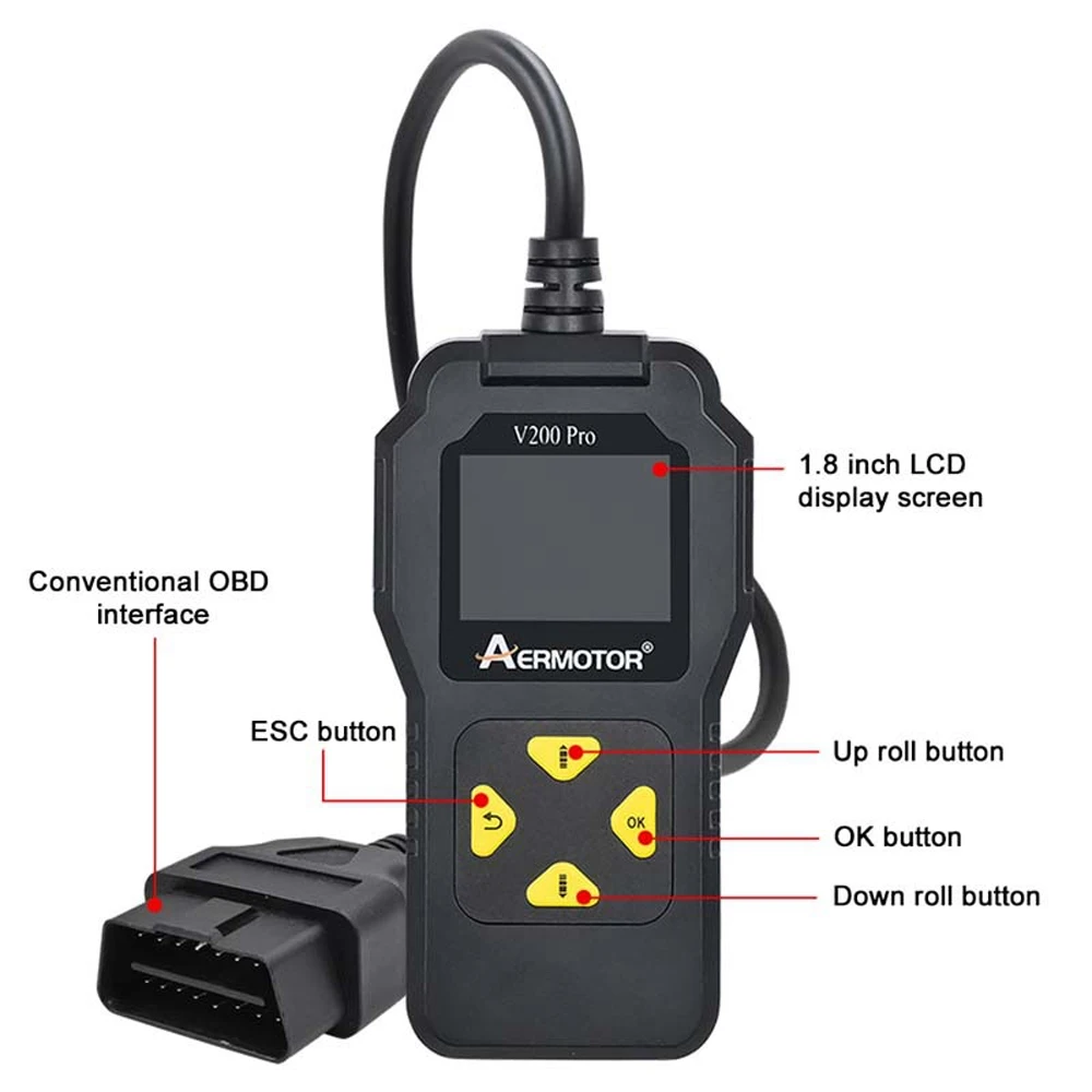Fault Code Clear Car OBD 2 Scanner Universal OBD2 Code Reader Engine Battery O2 Sensor EVAP Tester Diagnostic Tools ​V200 Pro 6