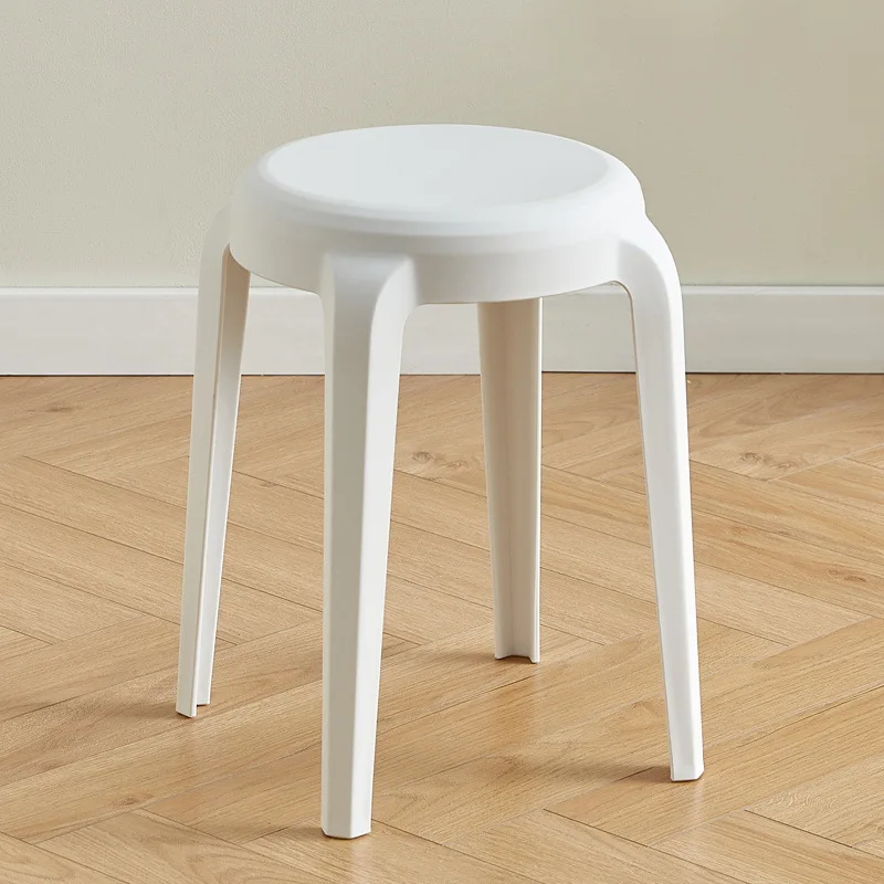 1Pc Plastic Round Stool Household Home Stackable Thickened Bench