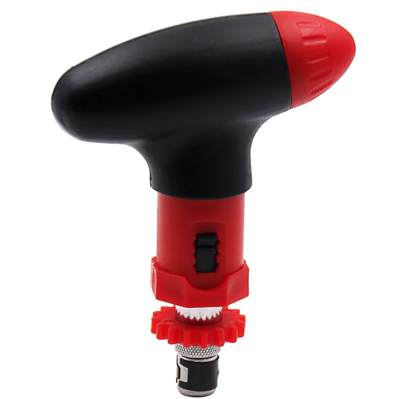 T-type Plastic Handle Ratchet Screwdriver 6.35mm Can Rotate Forward And Reverse Manual Screwdriver High Quality Screw Drivers