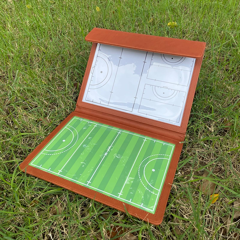 Hockey Coach Tactics Board Double-sided magnetic writable erasable game Training folding portable strategy board 12.6&times;9.6in