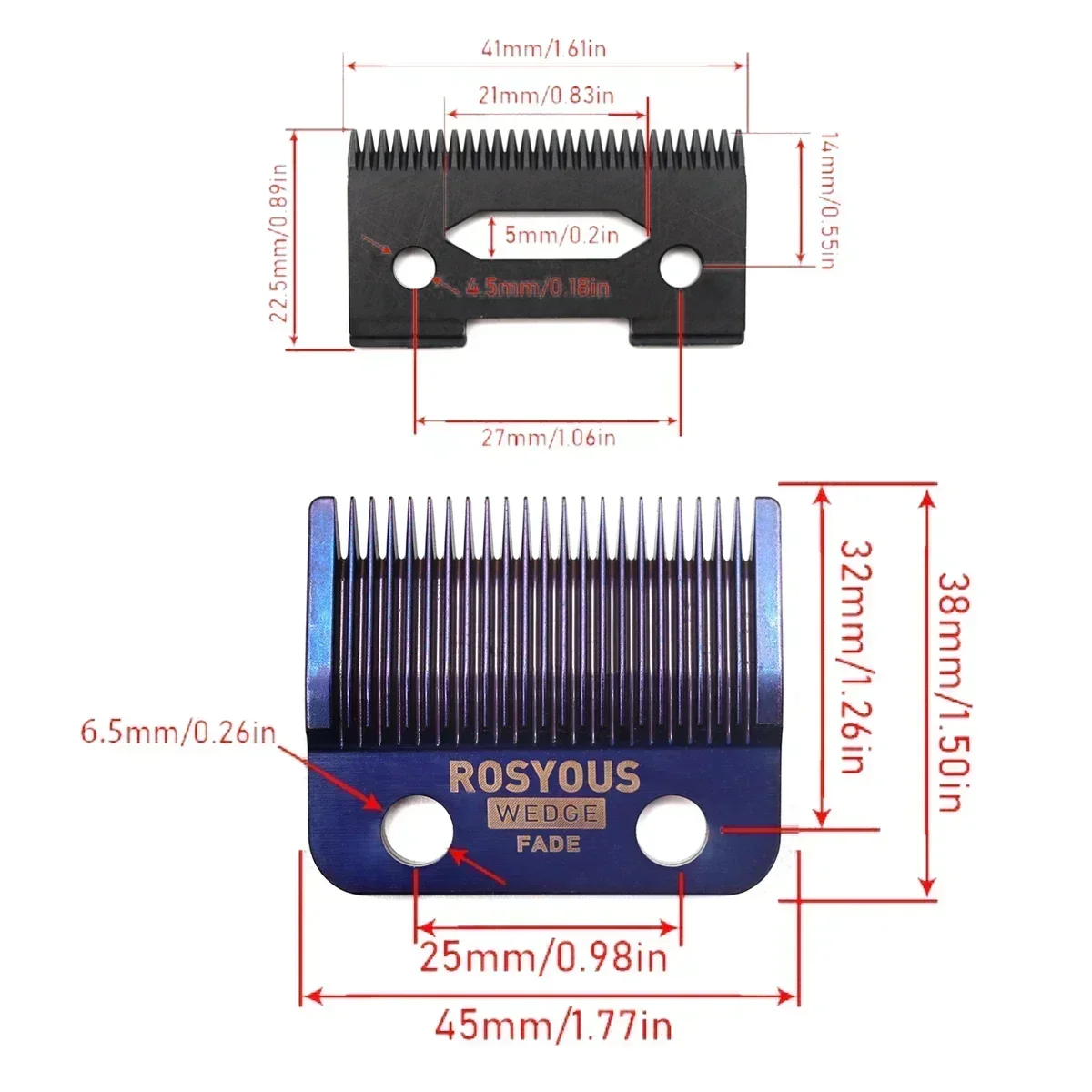 Professional DLC FADE Blade Replacement for 2020C KULILANG VGR V003 Madeshow M10 Hair Clipper Titanium Plated Ceramics Blade 3