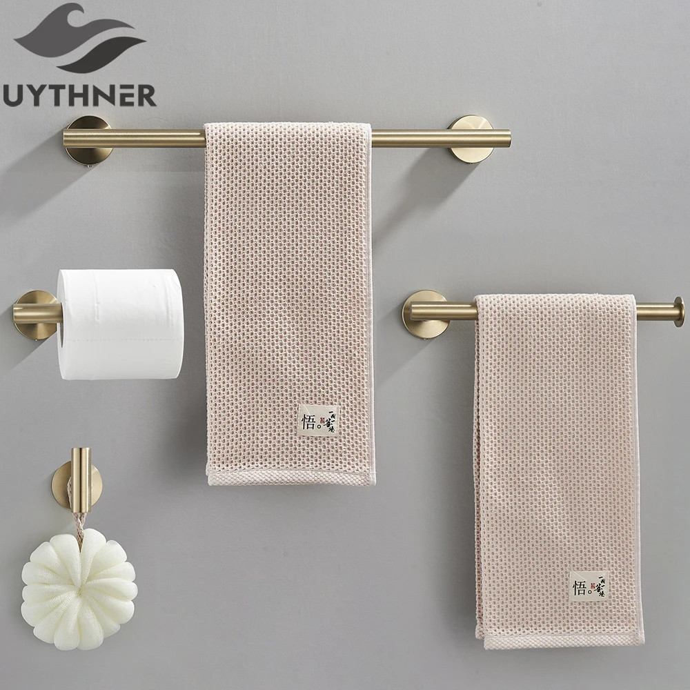 Uythner ชุดอุปกรณ์ในห้องน้ำที่ยึดกระดาษชั้นวางติดผนัง tisu toilet ตะขอแขวนเสื้อคลุมราวแขวนราวแขวนผ้าขนหนูอุปกรณ์อาบน้ำ 1