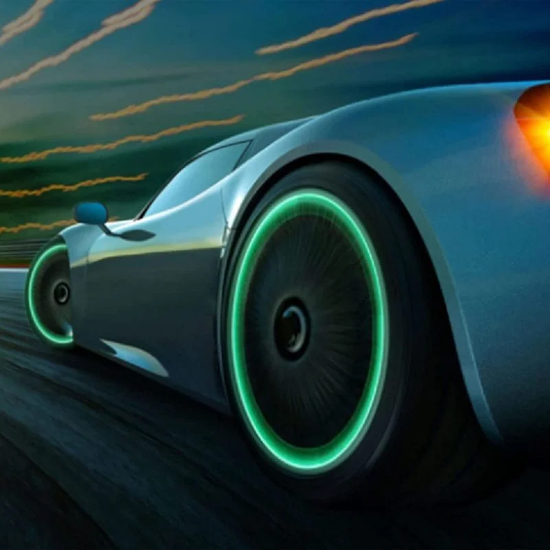4PCS Luminous Cars Wheel Tire Valves Tyre Stems Universal Recycle Tire Valve Caps Red/pink/orange/blue/fluorescent Green Upgrade