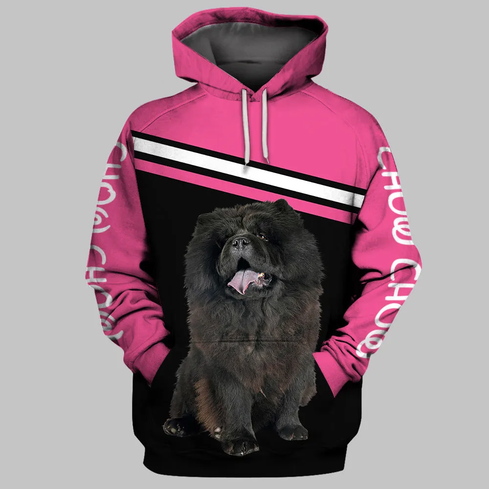 HX Animals Hoodies 3D Graphic Animals Dogs Chow Chow Hoodie Sweatshirt Pets Pocket Pullovers Harajuku Streetwear