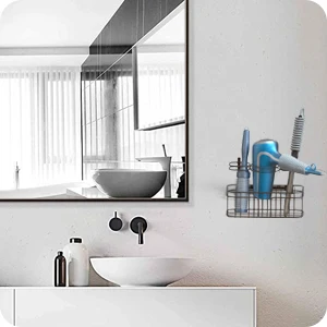 ULG Hair Tool Organizer Hair Dryer Holder Over Cabinet or Wall Mount  Bathroom Organizer Under Sink with 5 Adjustable Heights - AliExpress