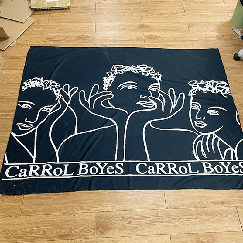 

Carrol Boyes Beach Towel Pure Cotton Sketched Figure Oversized Bath Towel Shawl Artistic Design Cushion Sun Shading Comfortable