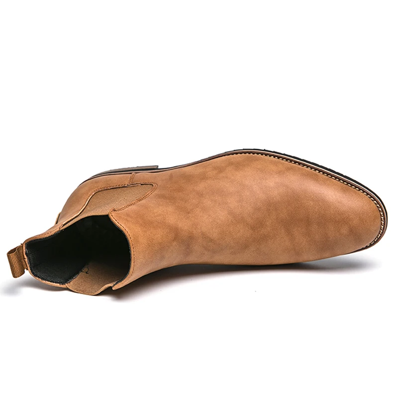 British Style Chelsea Boots Men Ankel Boots Business Dress Antumn Bota Masculina Split Leather Shoes men chelsea boots