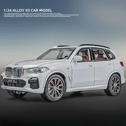 Deluxe 1:24 BMW X5 Miniature Toy SUV with Sound and Light (White)