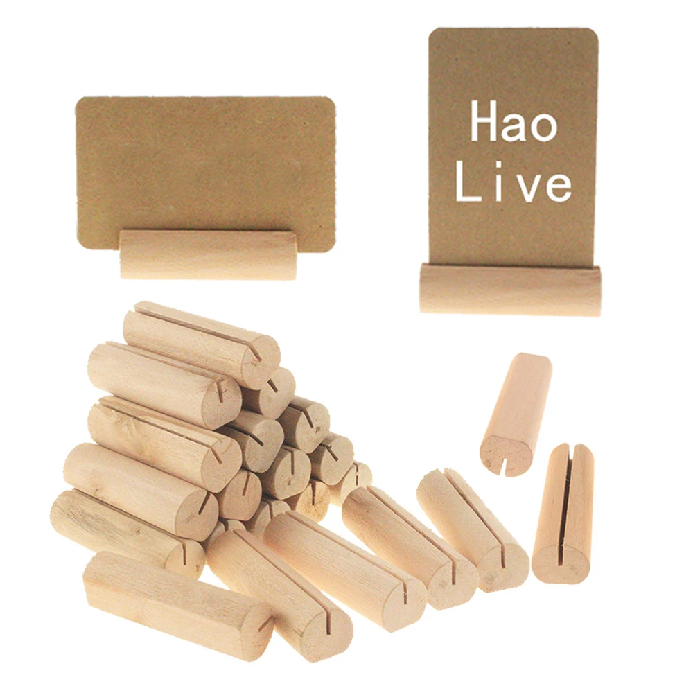 Wood Place Card Holders Wooden Table Number Stands Wedding Sign Rustic Message Name Display Stand Wedding 20/40/60/100PCS place card holders wedding table numbers