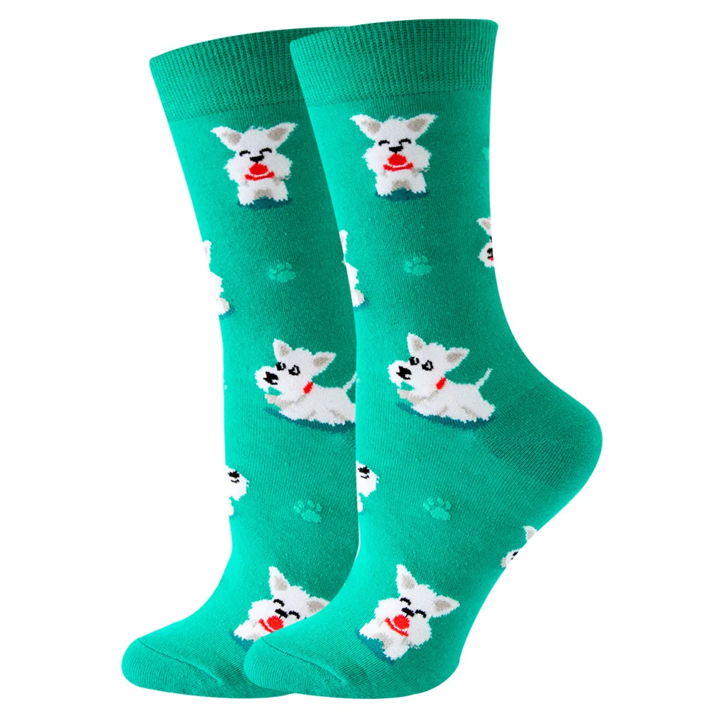 Whimsical Cartoon Animal Pattern Cotton Socks - Unisex Kawaii Style