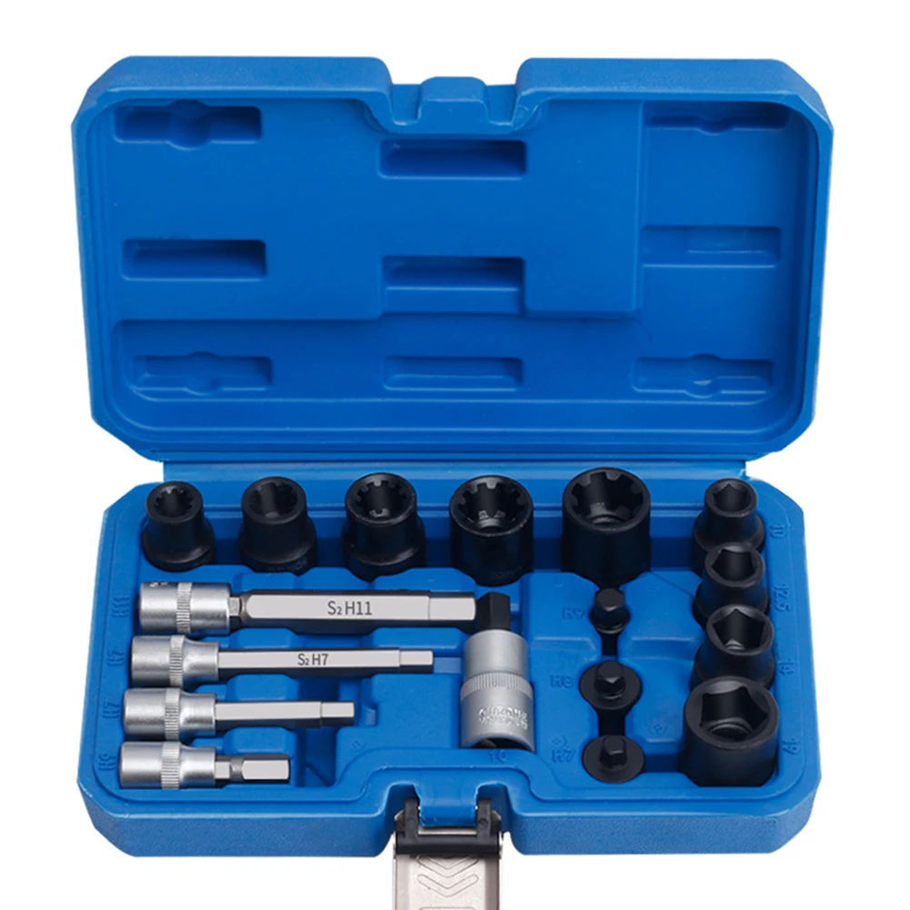 

17 Pcs Impact Socket Adapter 1/2'' 3/8'' Square Drive Hex Wrench Sleeve Brake Caliper Special Nuts Removal Electric Wrench Tools