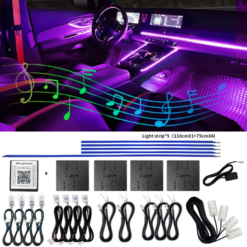 รูปสินค้า แถบไฟ RGB ปรับแสงได้ 64 สี ควบคุมผ่านแอปพลิเคชัน