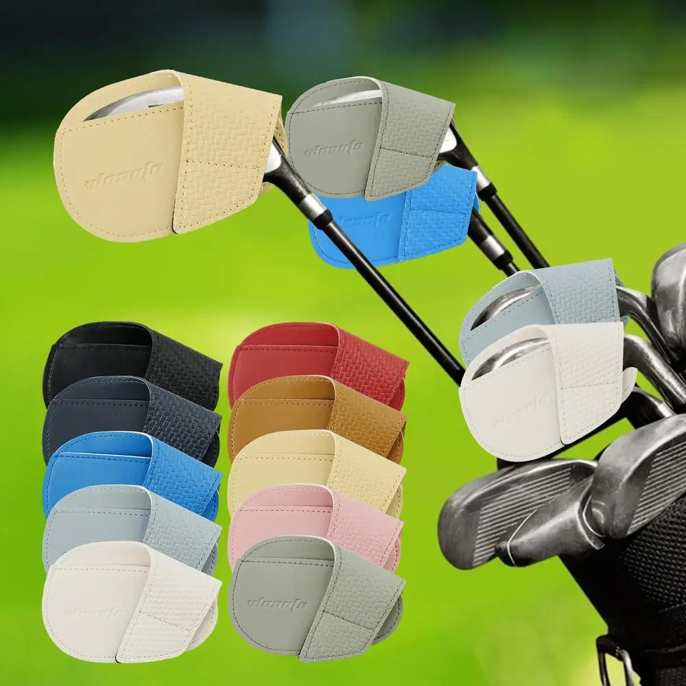 Description Picture 4 of item10pcs Golf Iron Head Covers Set Practical PU Leather Durable Headcovers Golf Accessories Putter Cover Golf Club Head Protector