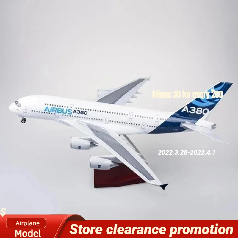 

Diecast Plastic Resin Plane 1/160 Scale 50.5CM Airplane Airbus 380 A380 Prototype Airline Model W Light and Wheel F Collection