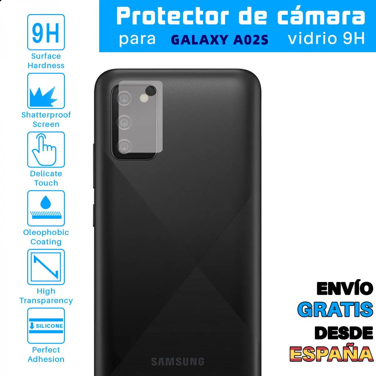 Protettore Per Samsung Galaxy A02S Vetro Temperato Camera Lens
