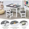 2 in 1 Kids Table and Chair Set, Wood Activity Table with Toy Storage Bench & 2 Chairs for Children Reading, Arts, Crafts 5