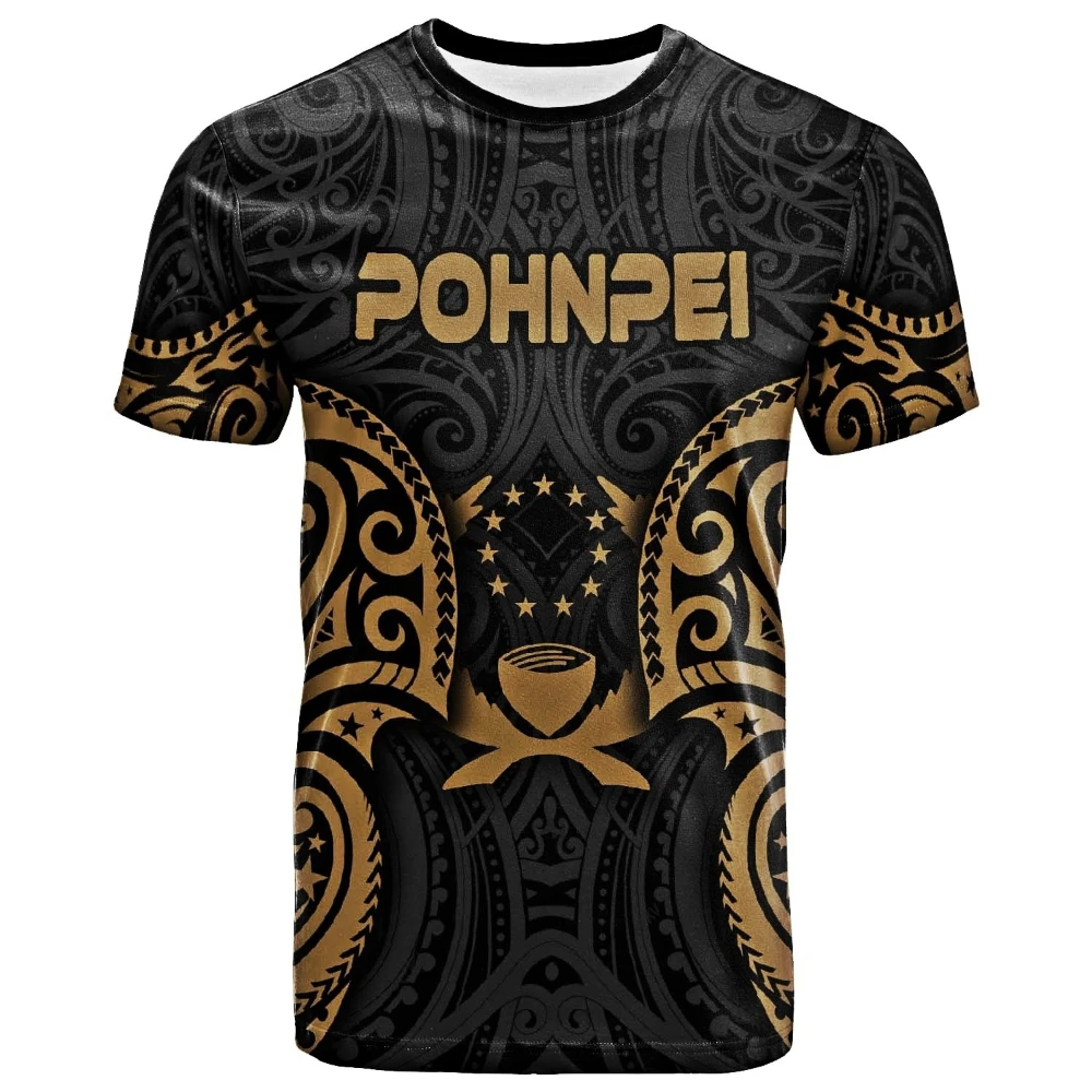 

POHNPEI Summer New Men's T Shirt O Neck 3D Print Top Harajuku Casual Loose Short Sleeve Standard Size