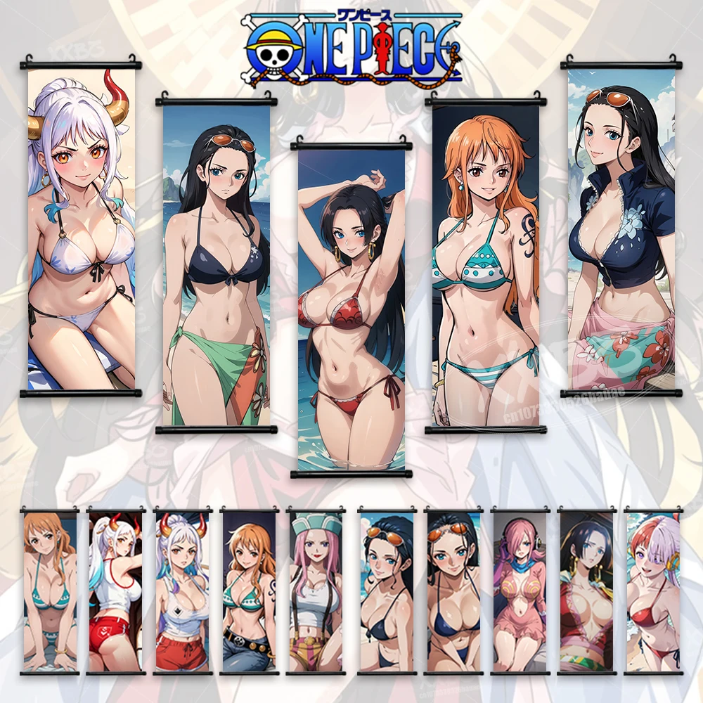 

One Piece Anime Poster Kawaii Nico Robin Canvas Hanging Painting Nami Wall Art Yamato Scrolls Picture Aesthetic Home Decoration