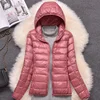Women Puffer Jacket 15 Colors Plus Size 5XL 6XL 7XL 2025 New Spring Autumn Female Ultra Lightweight Packable Hooded Down Coats 5