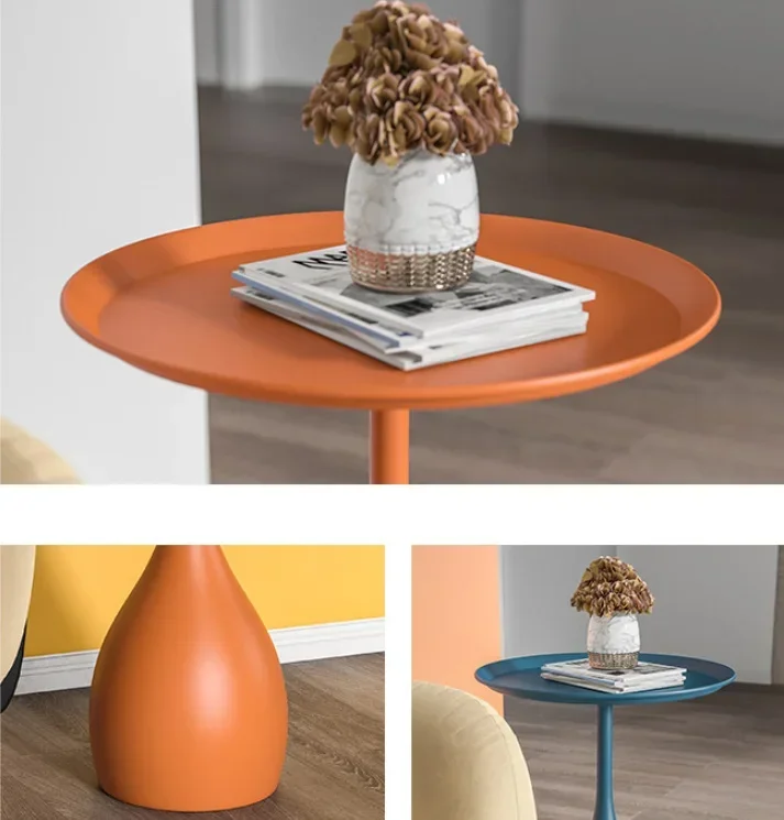 Description Picture 6 of itemSmall Round Mini Wrought Iron Side Table Sofa End Table Living Room Corner Table Home Bedside Tables