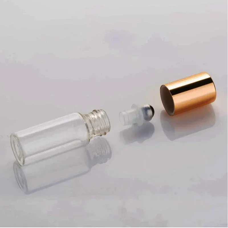 50pcs Amber Glass Roll on Bottle Sample Test Essential Oil Perfume Vials with Roller Metal Ball Refillable Bottles Containers perfume bottle perfume refill bottle refillable bottle refillable empty bottle refillable cosmetic bottle refillable perfume bottle