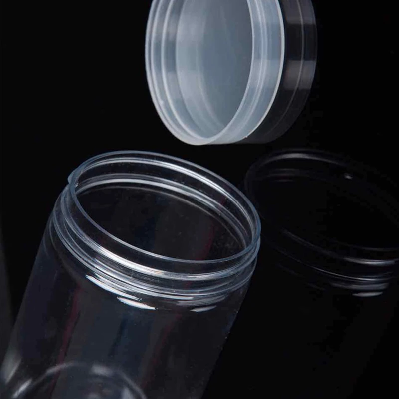 1PC Plastic Packing Bottle PET Clear Empty Seal Bottle Circular Bucket Storage Biscuit Jar Food Grade Sealed Cans Tank Container