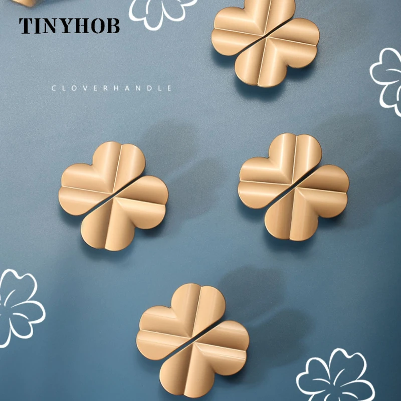 

Tinyhob Flower Cabinet Handles Gold Wardrobe Door Knobs Pulls for Furniture Kitchen Cupboard Closet Drawer Home Decor