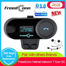 Freedconn T Com SC Bluetooth Motorcycle Intercom Helmet Headsets Wireless Communication Interphone BT 5.0 Music Share 10 Riders