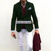 2022 Elegant Fashion Men's Tweed Blazers Set Slim Fit Single Breasted Multiple Pockets Costume Homme Tuxedo 5