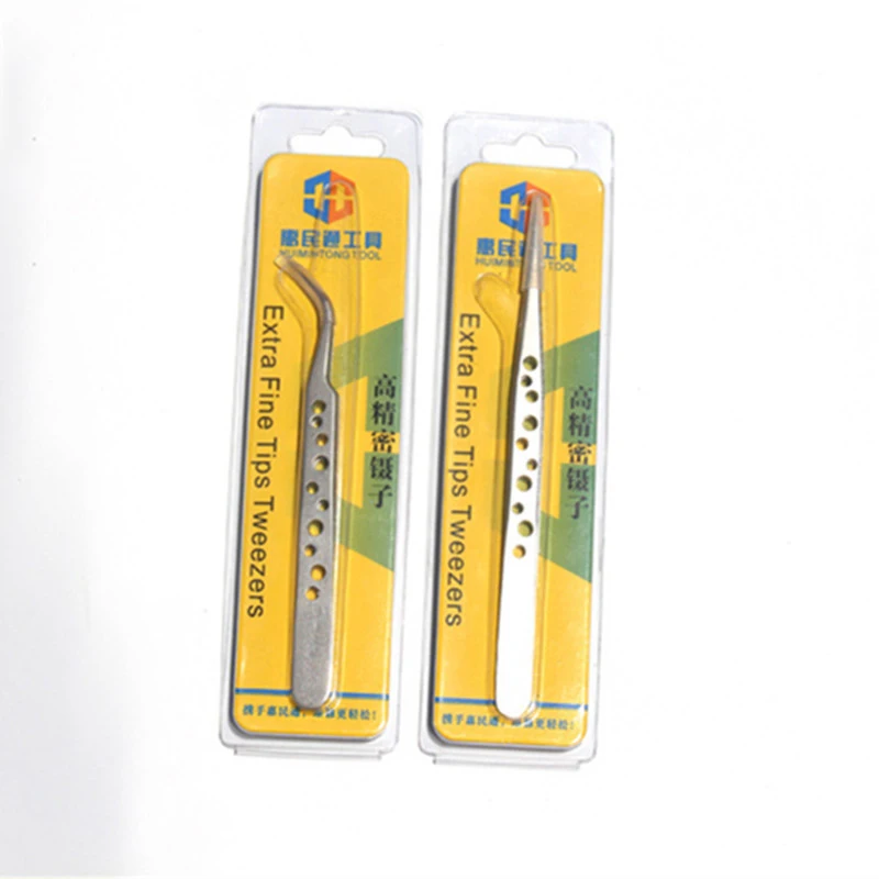 Precision Stainless Steel Tweezers Anti-Static Curved Straight Tip Forceps Tweezers For Mobile Phone Hand Repair Tools