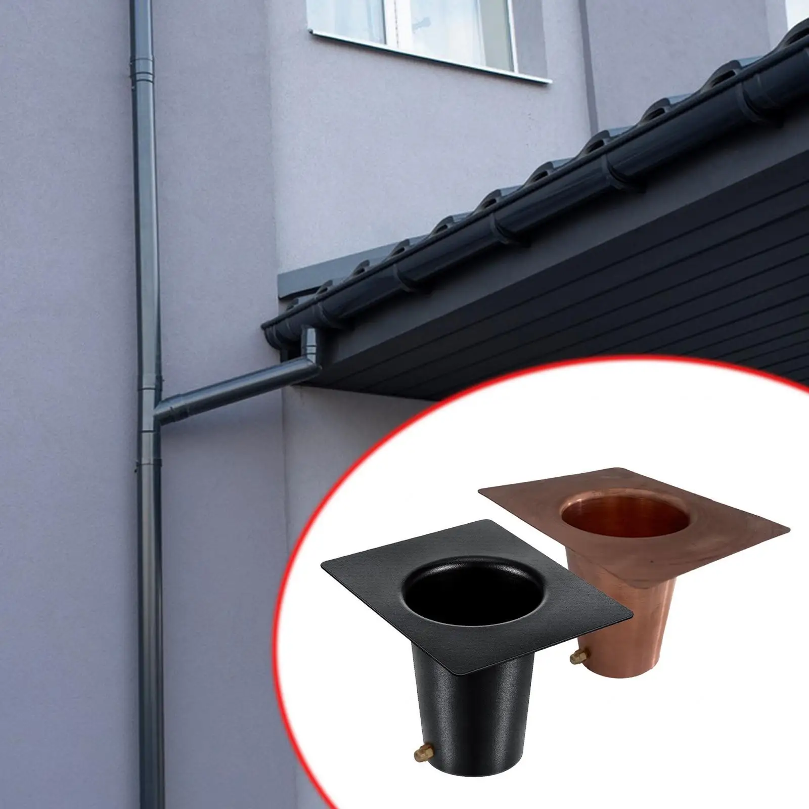 Rain Chain Gutter Adapter Easy Installation Kit for Outdoor Water Diverter