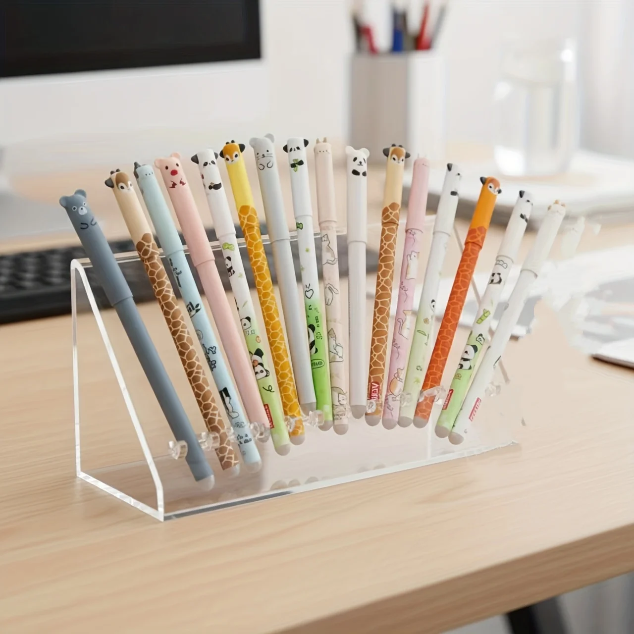 Confezione da 10 penne cancellabili con disegni casuali, inchiostro blu, penne cancellabili con simpatici orsetti, penne gel cancellabili con animali, penne cancellabili a tema cartoni animati per studenti, penne cancellabili termiche, articoli di cancelleria con scrittura fluida - immagine 2