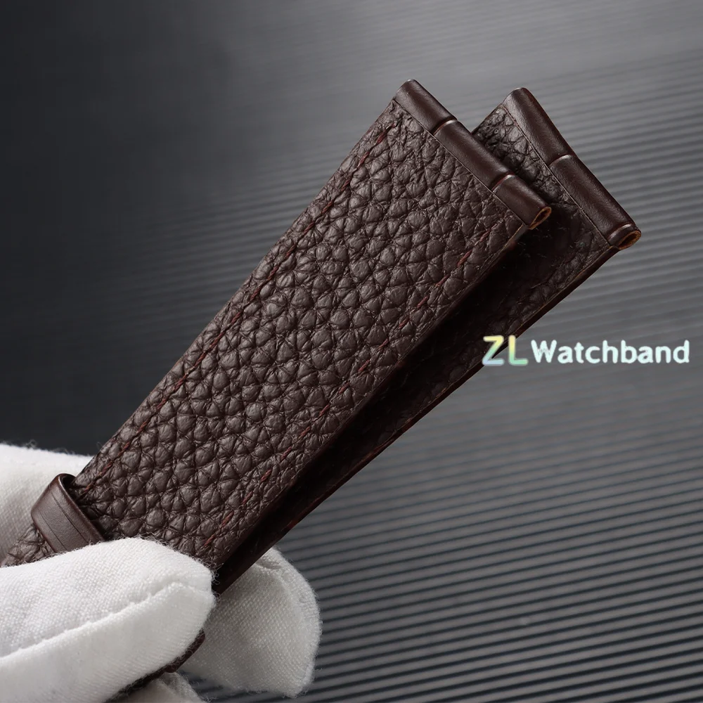 Elegant Leather Watchband with Butterfly Buckle - Universal Strap for Business & Casual Wear