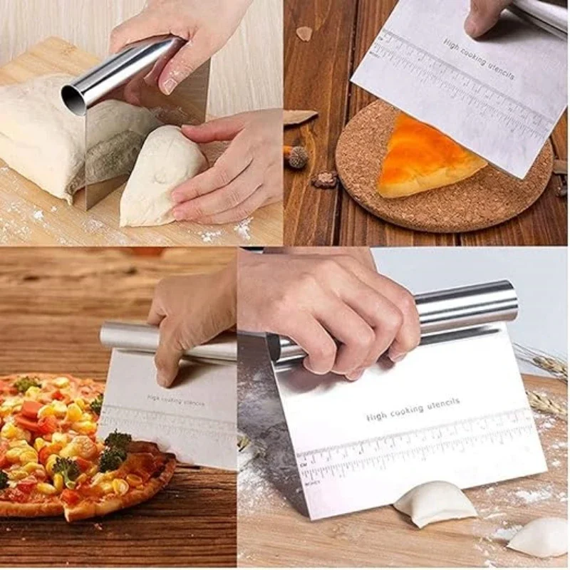 15CM Stainless Steel Pastry Cake Scraper Tool Cake Measuring Tool for Pastry Butter Pizza Bread Dough Mirror Polishing baking tool cake scraper