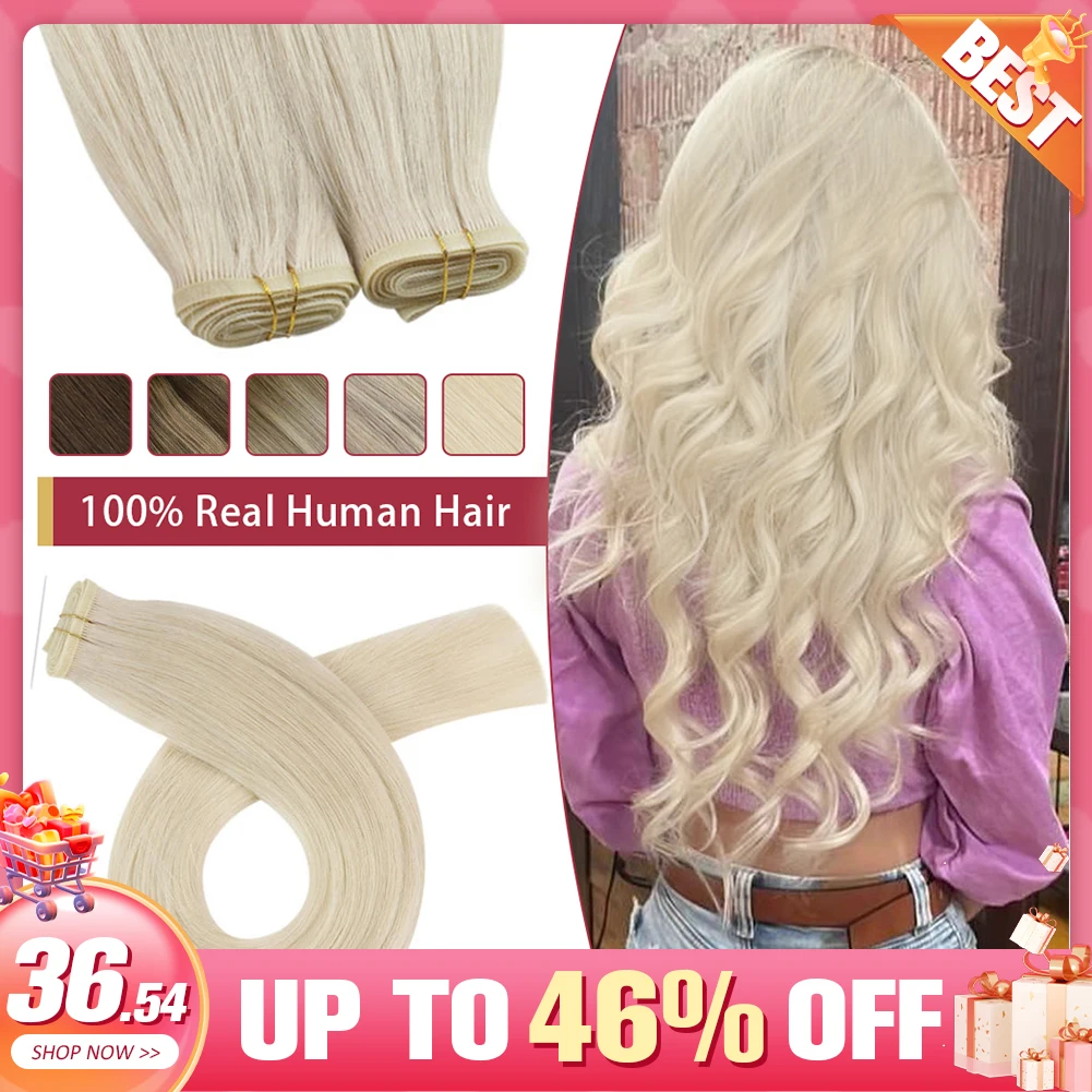 Flat Silk Weft Extensions 100% Virgin Human Hair 10A Grade Double Drawn Sew In Weft Flat Track Weaves Natural Straight Moresoo human hair extensions