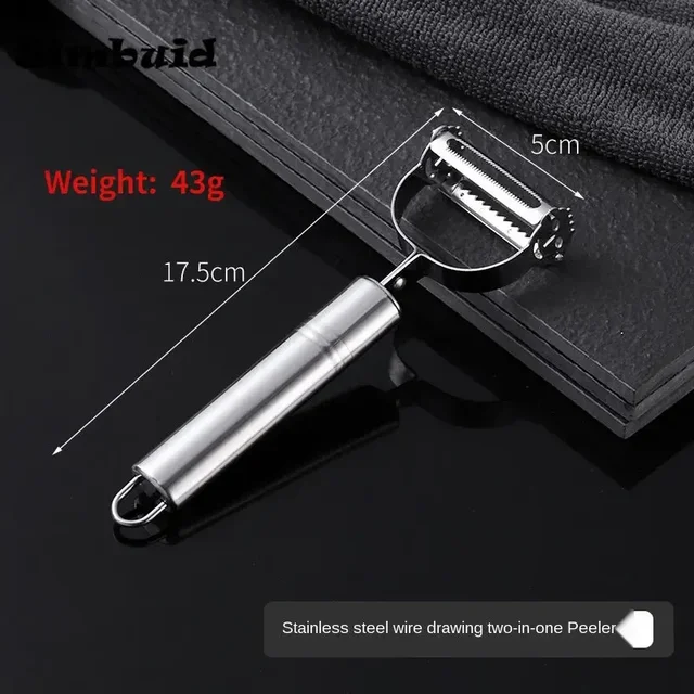 เครื่องปอกผักสารพัดประโยชน์2In1เครื่องปอกมันฝรั่งสแตนเลสที่ปอกแครอทที่ขูดผลไม้อุปกรณ์อบอาหารอุปกรณ์เครื่องใช้ในครัว 6