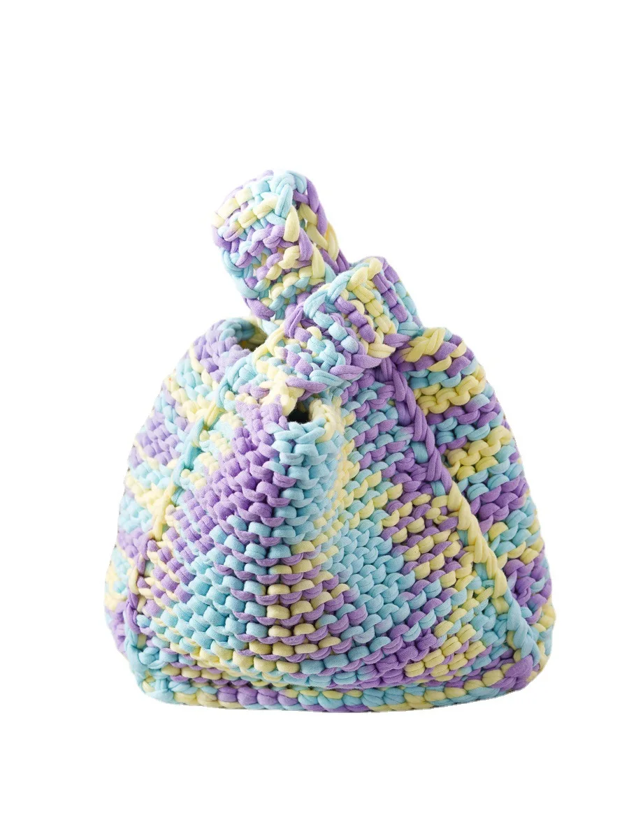100g Thick Yarn Super Soft Colored Cloth Fabric Strip Yarn For Hand Knitting Woven Bag Carpet Basket DIY Hand-knitted Material 5
