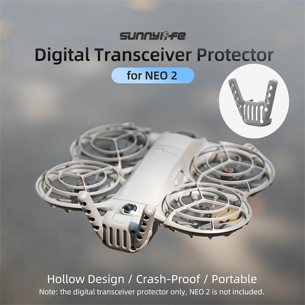 Protecteur d'antenne DJI Neo 2 - Coque protection capteur arrière, gris clair