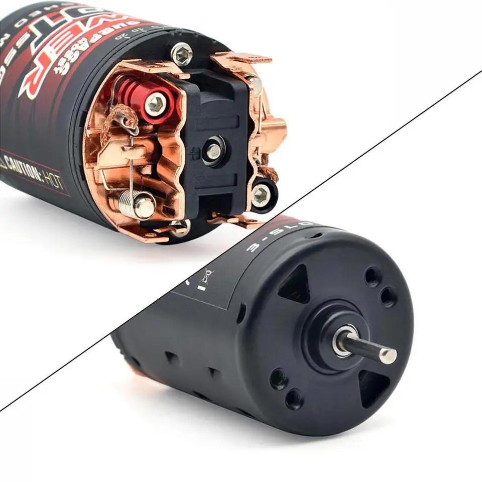 Moteur Brossé AUSTAR 540 55T Avec Réducteur - Pour Voitures RC 1/10 Type Crawler SCX10, RC4WD - Alimentation 7,2-12V, Couple élevé