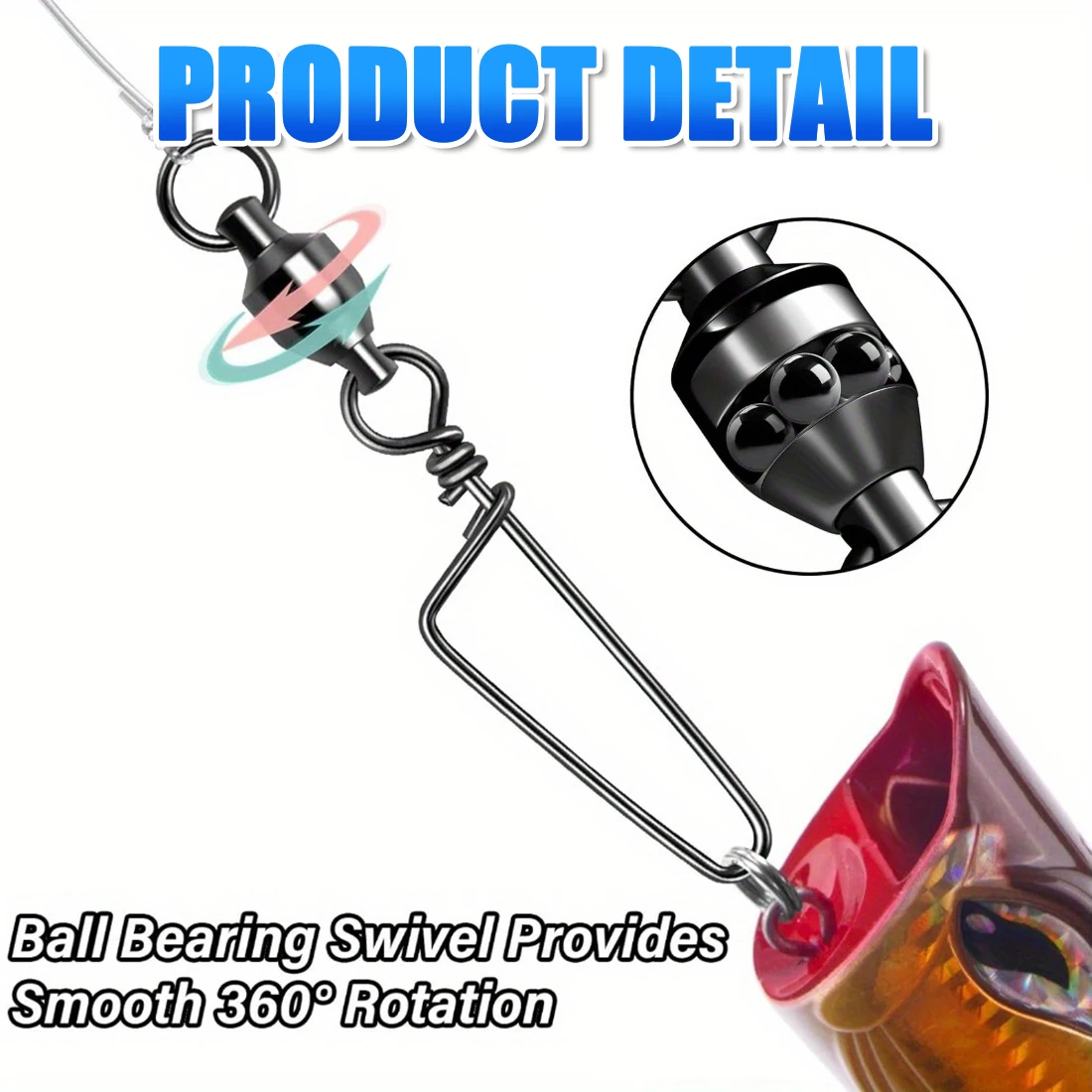 فيشتريب الصيد المفاجئة يدور الكرة تحمل يدور مع الفولاذ المقاوم للصدأ الساحل المفاجئة مقاومة للتآكل الأسود النيكل طلاء