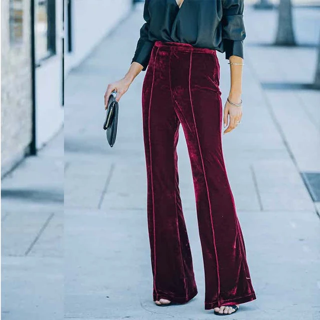 Street Style Black Flare Pants Outfit