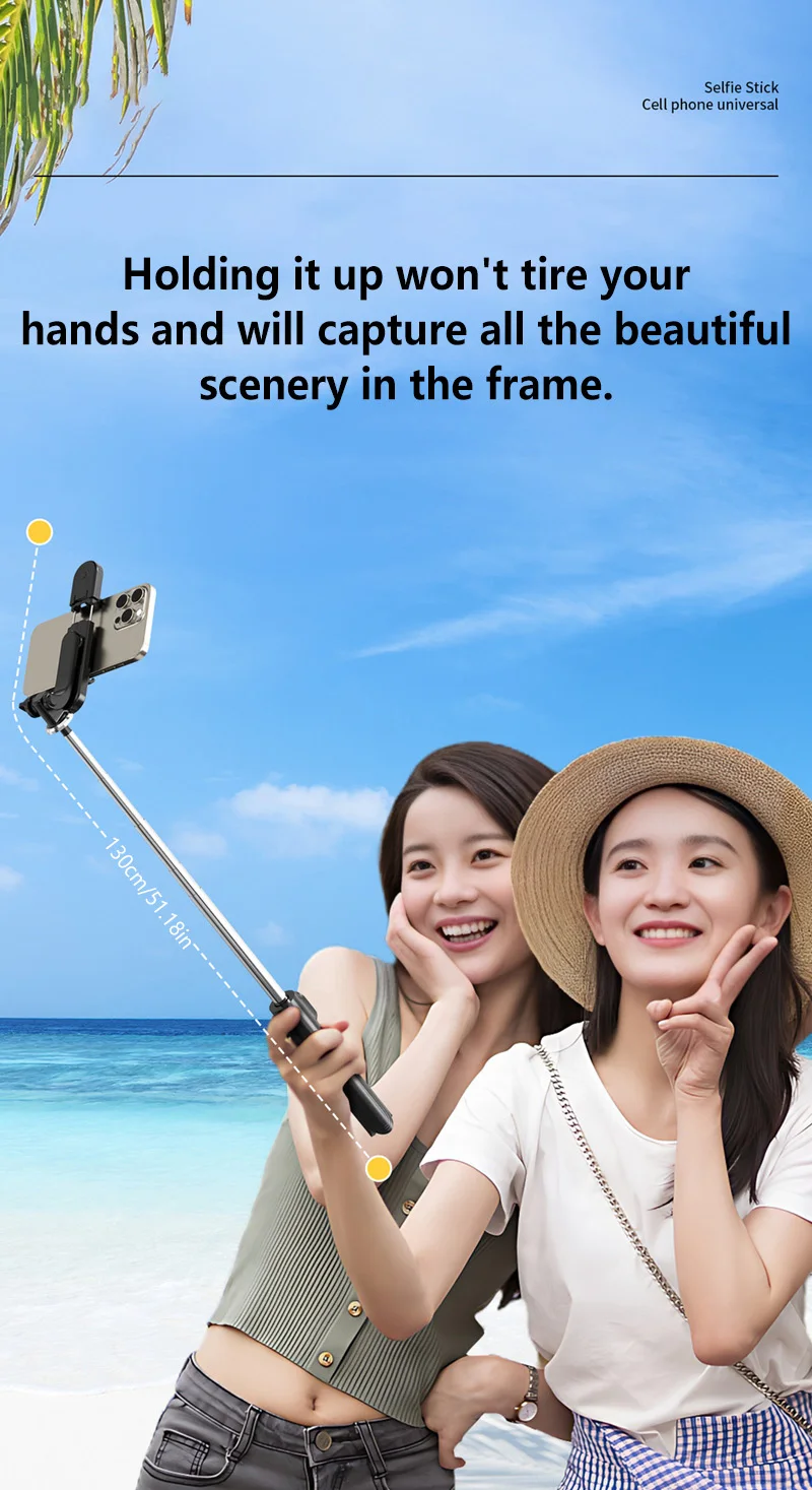 Bluetooth Selfie Stick Stativ Mit Handyhalterung Für Reisen_voghion.com