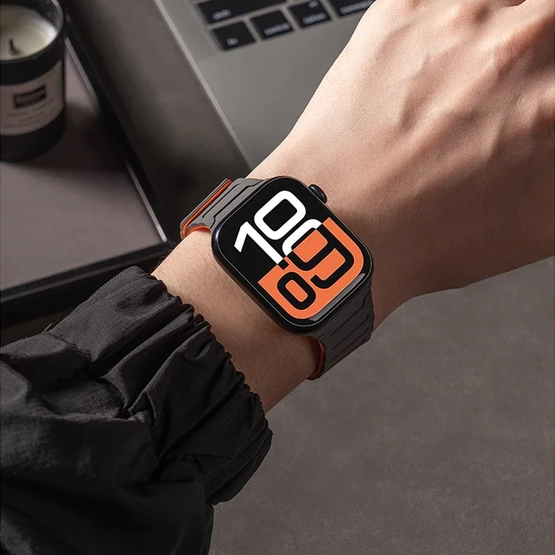 Strap For Apple Watch ultra 2 Band Magnetic Silicone Bracelet IWatch Series...