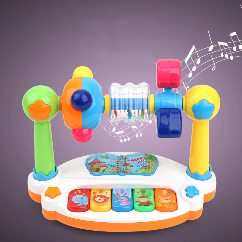 Baby Piano Toys Kids Rotating Music Piano Keyboard with Light Sound Musical Toys for Toddlers Early Educational Music Toy 4