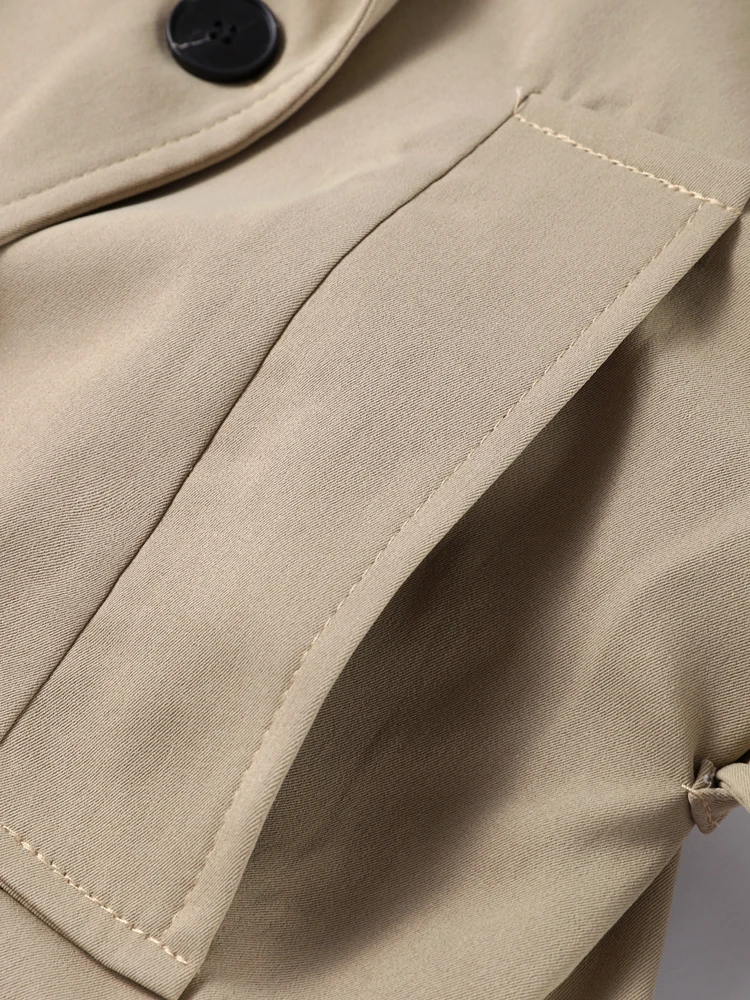 Revers Spitze Up Kurzen Graben Frauen Vintage drehen-unten Kragen Schulter Pad Langarm Taille Cinching Jacke Neue Chic ladyOuterwear – Detail 19