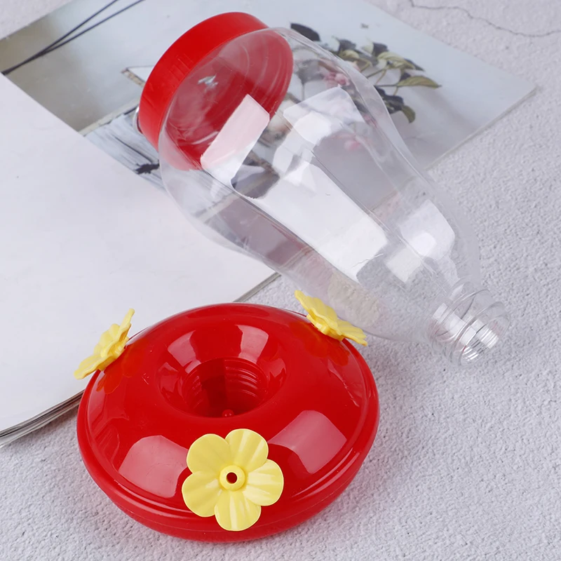 Field Feeding hummingbird bottle garden outdoor plastic flower iron hook Feeder 4