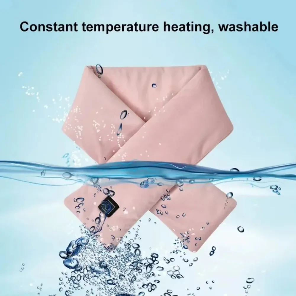 USB Heating Scarf 3 Gears Fleece Washable Electric Neck Warmer for Camping
