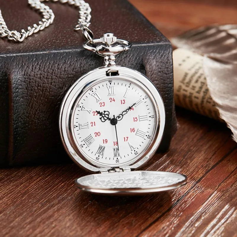 Desktop clock 1PC Random To My Husband Pocket Watch Chain Necklace Flip Watches Men Valentine's Day Gift Clock